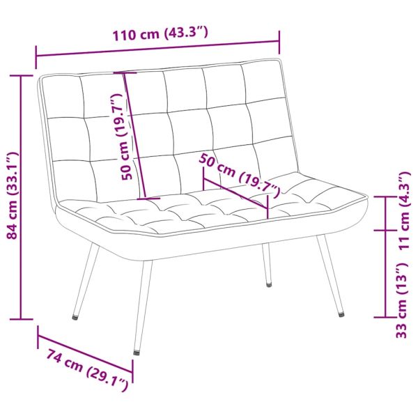 Пейка, черна, 110x74x84 см, кадифе