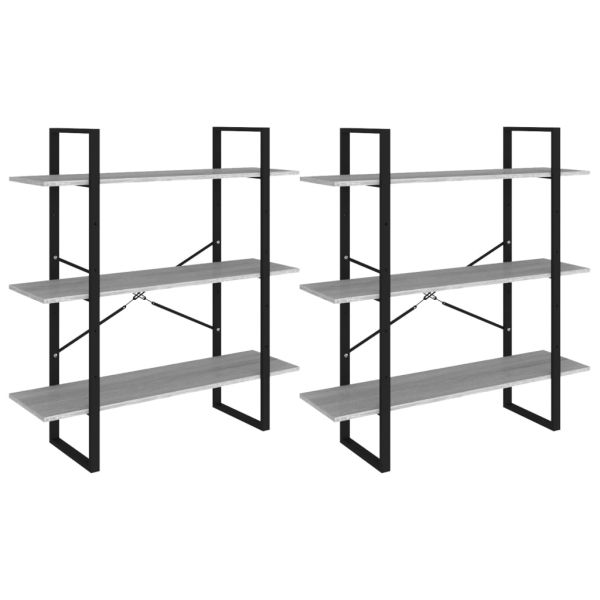 Висок шкаф, Сив сонома, 100x30x210 см, инженерно дърво