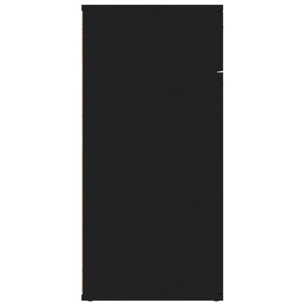 Сайдборд, черен, 80x36x75 см, инженерно дърво