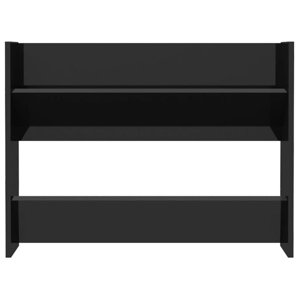 Шкафове за обувки 2 бр черен гланц 80x18x60 см инженерно дърво