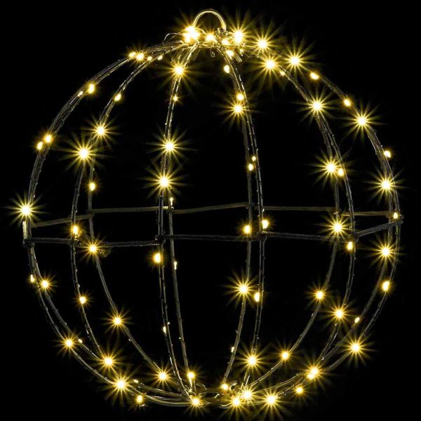 Топка с 96 LED светодиода Топло бяло 30 cm Метал