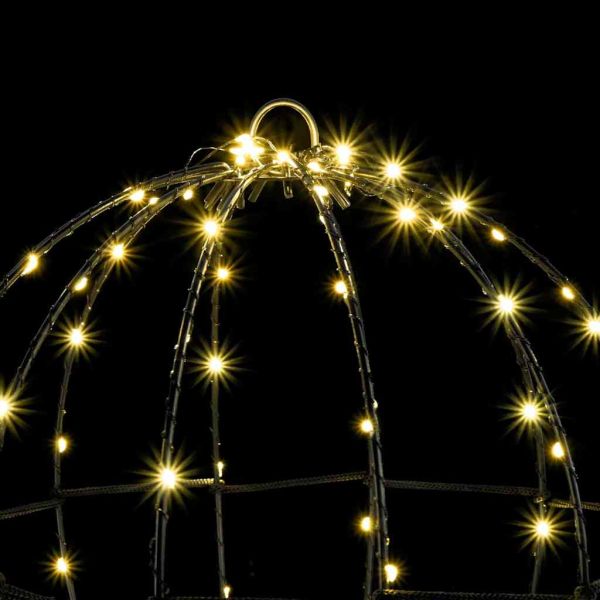 Топка с 96 LED светодиода Топло бяло 30 cm Метал