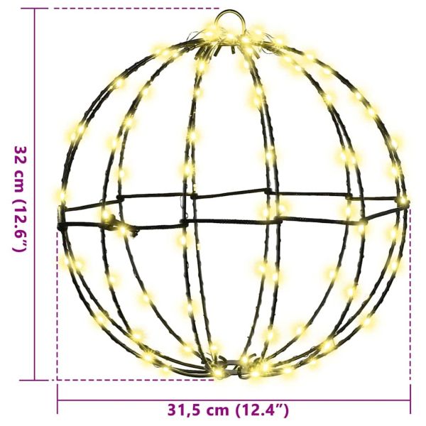 Топка с 96 LED светодиода Топло бяло 30 cm Метал