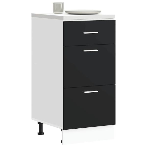 Долен шкаф "Lyon", черен, 40x46x81,5 см, инженерно дърво