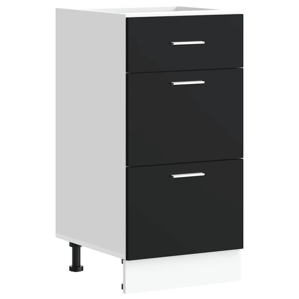 Долен шкаф "Lyon", черен, 40x46x81,5 см, инженерно дърво