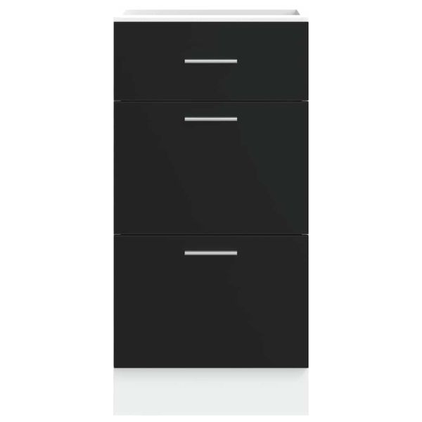 Долен шкаф "Lyon", черен, 40x46x81,5 см, инженерно дърво