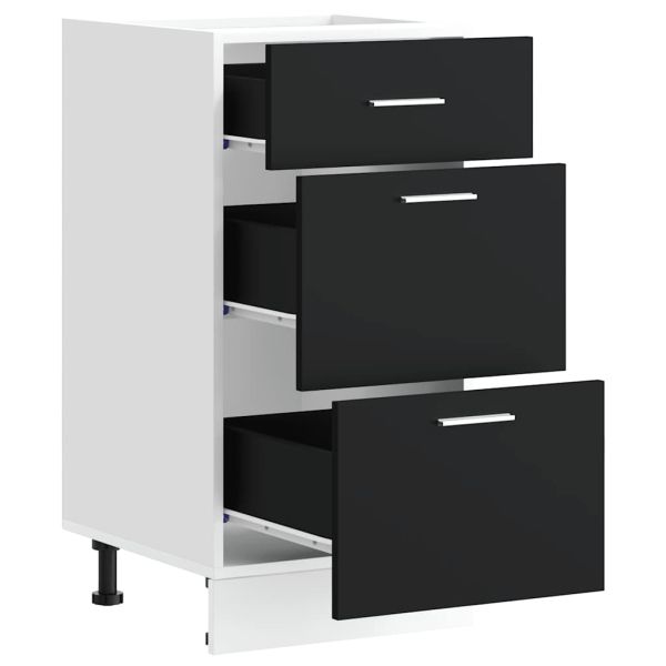 Долен шкаф "Lyon", черен, 40x46x81,5 см, инженерно дърво