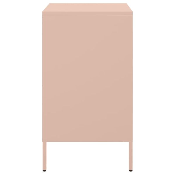 Нощно шкафче, розово, 36x39x68 см, стомана