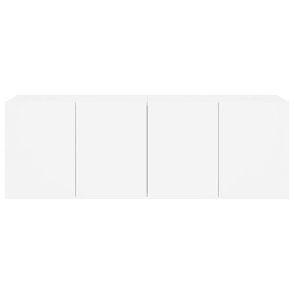 ТВ шкафове за стенен монтаж, 2 бр, бели, 60x30x41 см