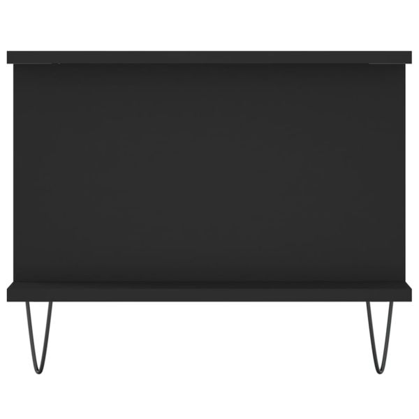 Маса за кафе, черна, 90x50x40 см, инженерно дърво