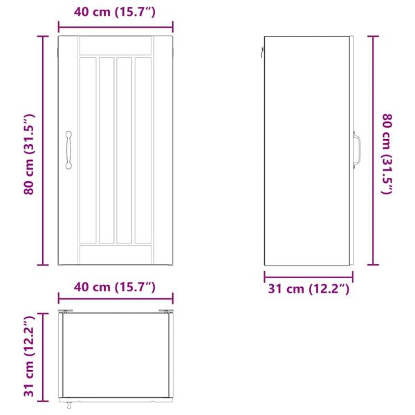 Кухненски шкаф Циментено сиво 40 x 31 x 80 см Инженерно дърво