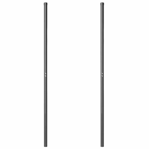Оградни стълбове 2 pcs Сив Прахово покритие стомана