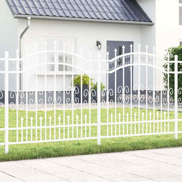 Градска ограда Бяло 165 cm Прахово покритие стомана