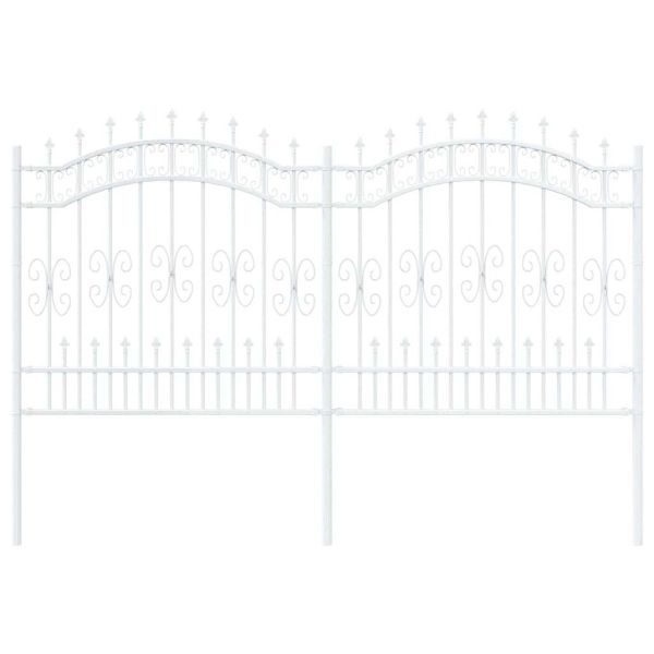 Градска ограда Бяло 165 cm Прахово покритие стомана
