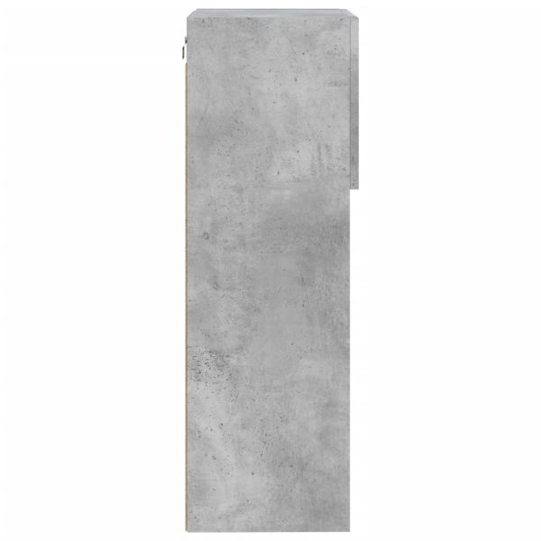 ТВ шкафове с LED осветление 2 бр бетонно сиви 40,5x30x90 см