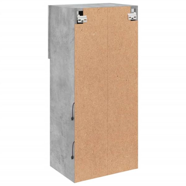 ТВ шкафове с LED осветление 2 бр бетонно сиви 40,5x30x90 см