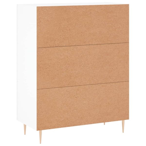 Сайдборд, бял, 69,5x34x90 см, инженерно дърво