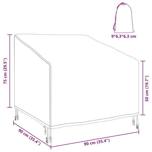 Покривало за градински стол Черно 90 x 90 x 50 / 75 cm 600D плат