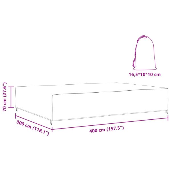 Покривало за градински мебели Черно 400 x 300 x 70 cm 210D
