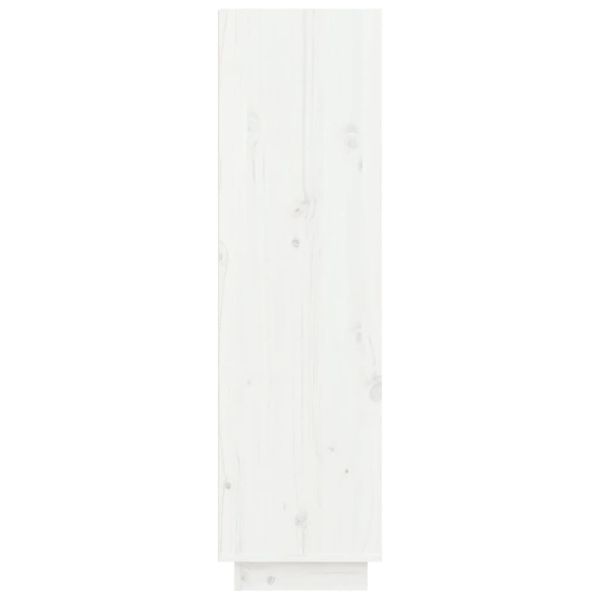 Шкаф за обувки, бял, 60x34x105 см, бор масив