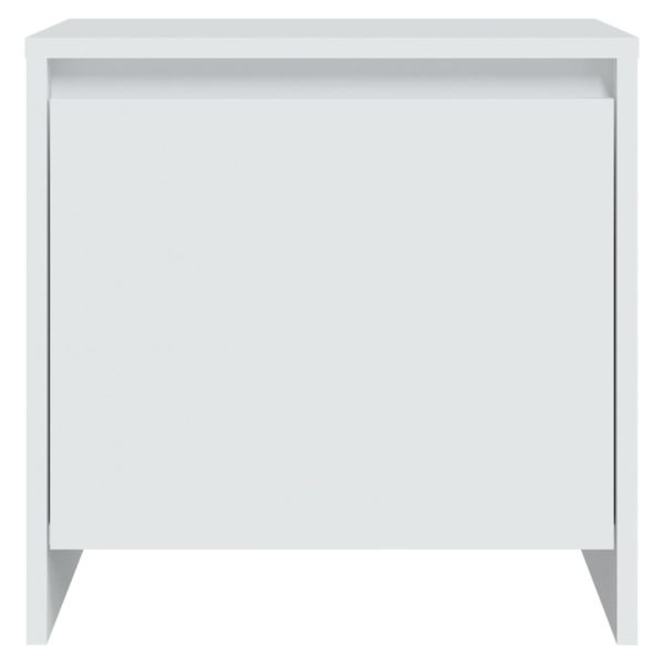 Нощни шкафчета, 2 бр, бели, 45x34x44,5 см, инженерно дърво