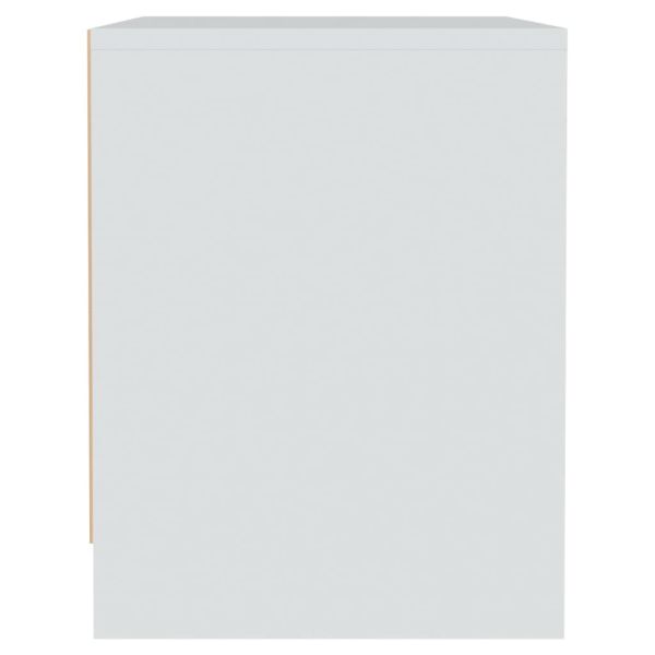 Нощни шкафчета, 2 бр, бели, 45x34x44,5 см, инженерно дърво
