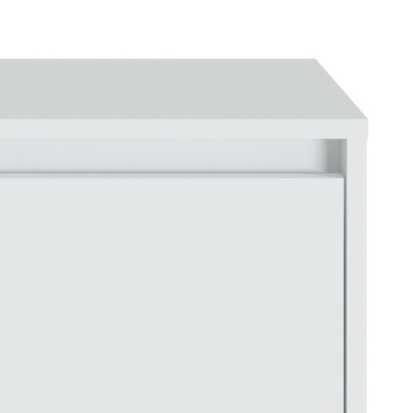 Нощни шкафчета, 2 бр, бели, 45x34x44,5 см, инженерно дърво