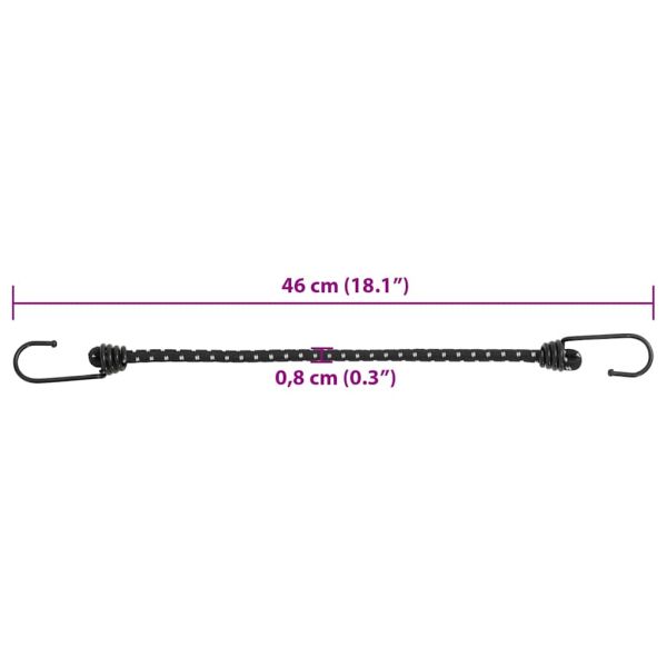 Ластични въжета със светлоотразителни ленти и куки 50 бр 46 см