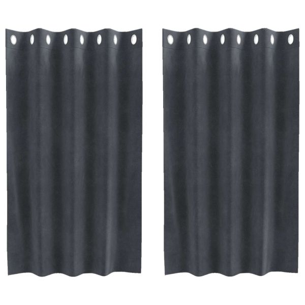 Затъмняващи завеси 2 pcs Светлосиво 140 x 140 cm Кадифе