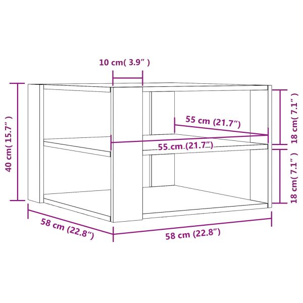 Масичка за кафе Черния дъб 59.5 x 59.5 x 40 см Инженерно дърво