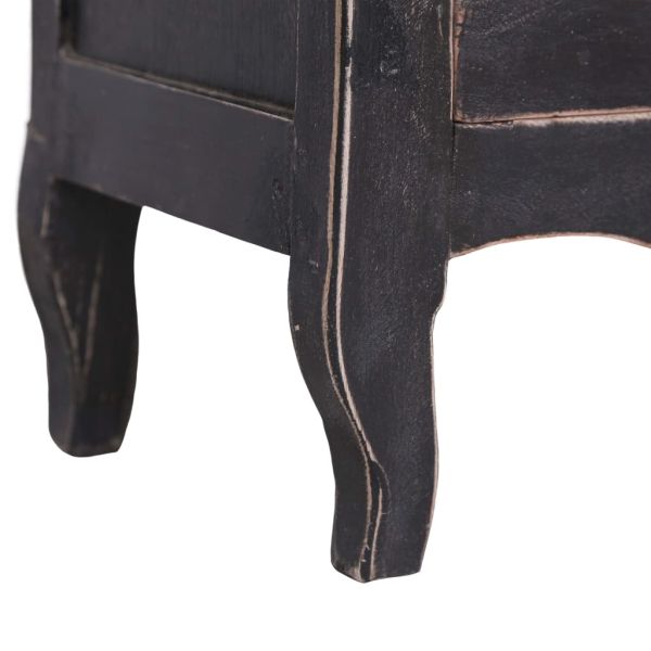 ТВ шкаф, 120x30x40 см, черен, махагоново дърво масив