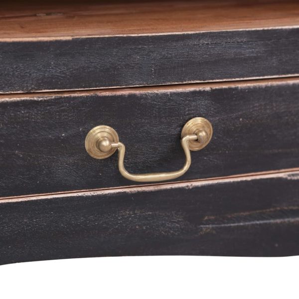 ТВ шкаф, 120x30x40 см, черен, махагоново дърво масив