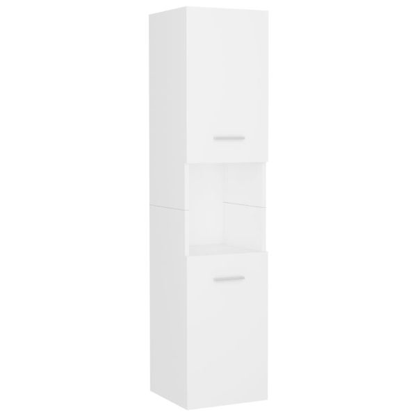 Комплект мебели за баня, бял, ПДЧ