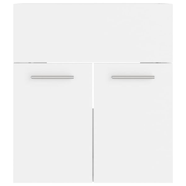 Комплект мебели за баня, бял, ПДЧ