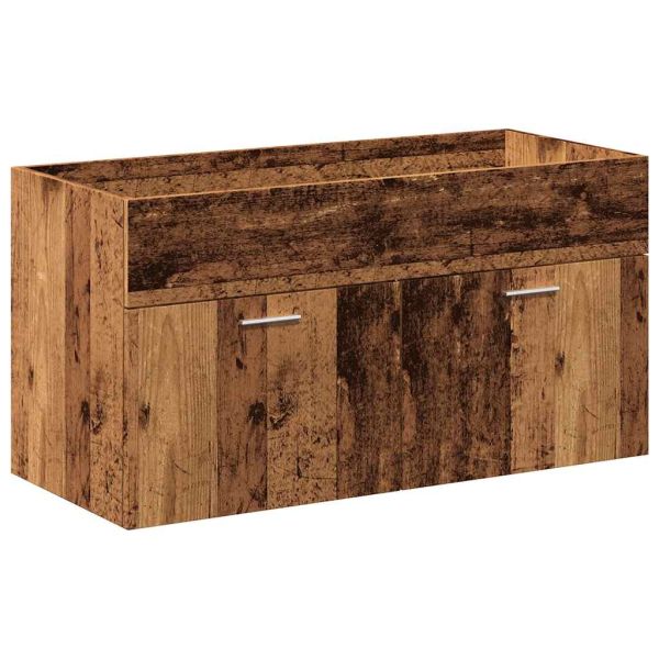 Комплект мебели за баня от 4 части старо дърво инженерно дърво