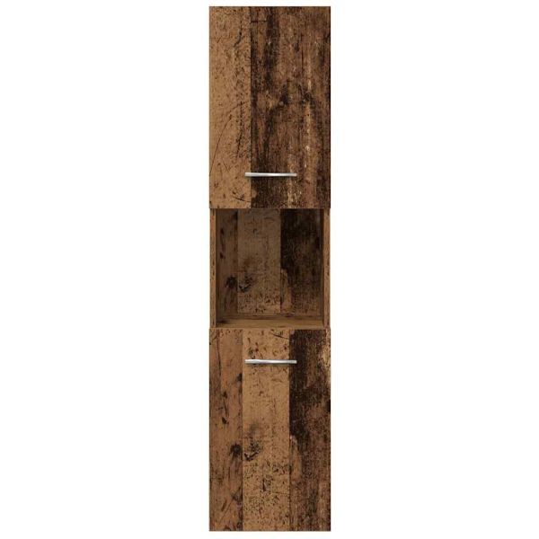 Комплект мебели за баня от 5 части старо дърво инженерно дърво