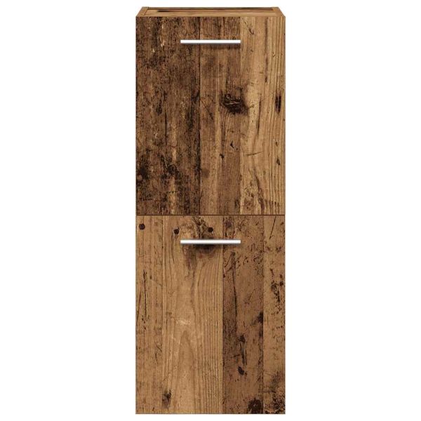 Комплект мебели за баня от 4 части старо дърво инженерно дърво