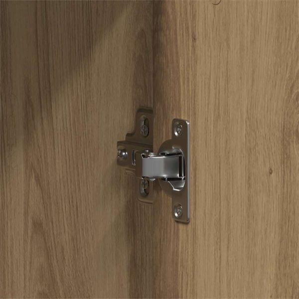 Комплект мебели за баня с рафт 3 pcs Кафяво Инженерно дърво