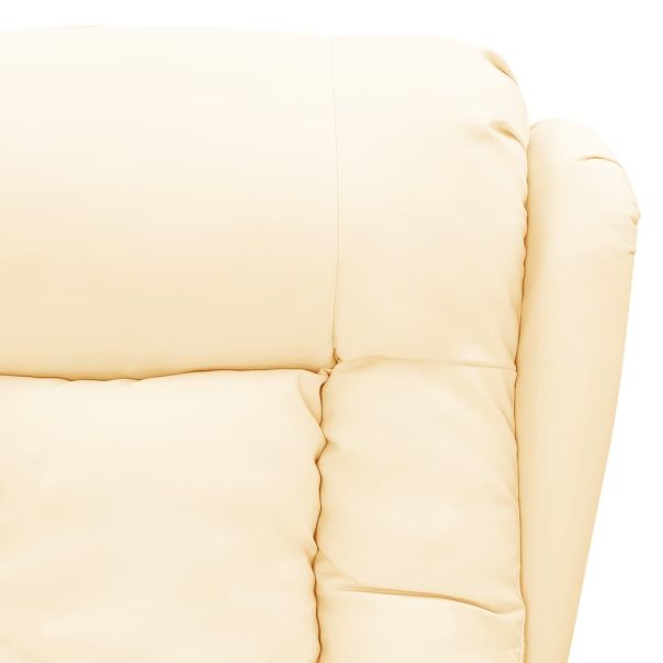 Масажен стол, кремав, изкуствена кожа