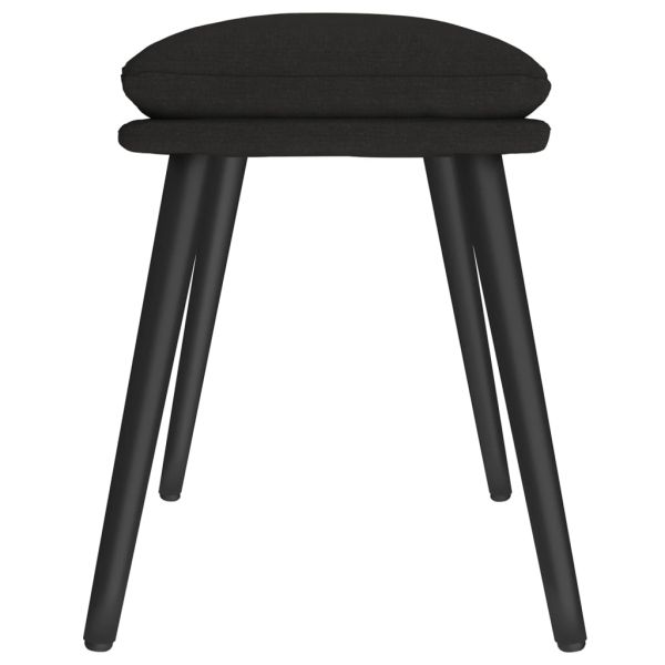 Табуретка, черна, 45x29,5x35 см, текстил