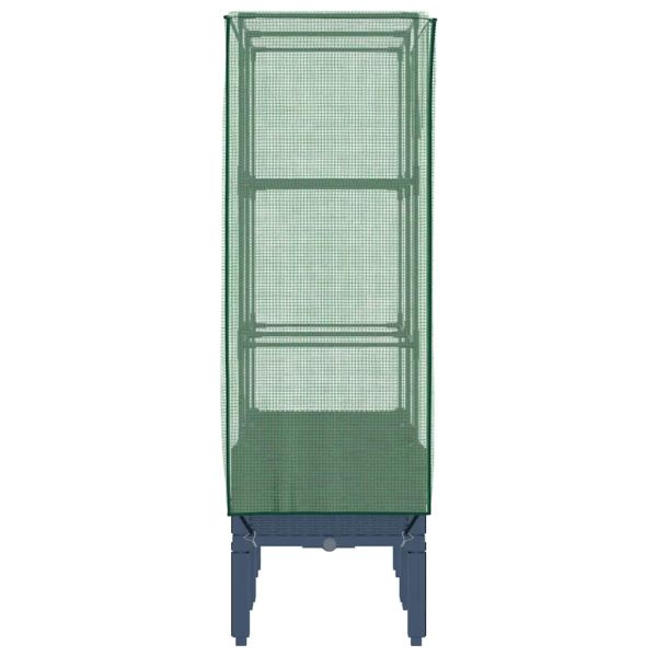 Повдигнато легло с оранжерия калъф, ратанов вид, 80x40x140 см