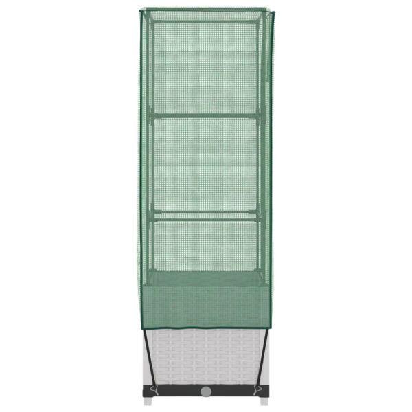 Повдигнато легло с оранжерия калъф, ратанов вид, 40x40x139 см