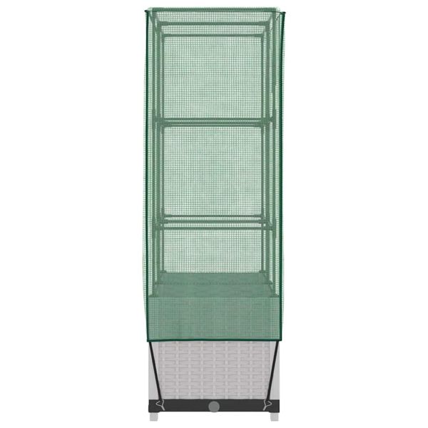 Повдигнато легло с оранжерия калъф, ратанов вид, 80x40x138 см