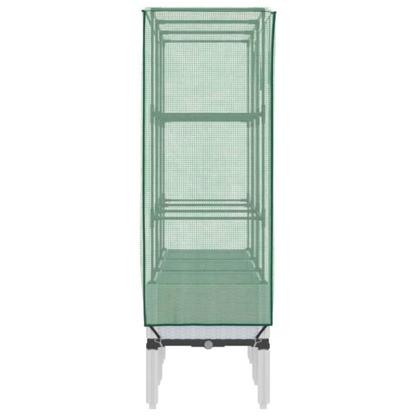 Повдигнато легло с оранжерия калъф, ратанов вид, 120x40x140 см