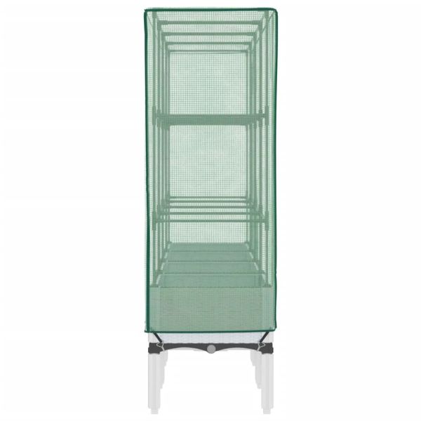 Повдигнато легло с оранжерия калъф, ратанов вид, 160x40x140 см