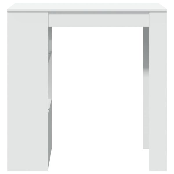 Бар маса с рафтове, бяла, 102x50x103,5 см, инженерно дърво