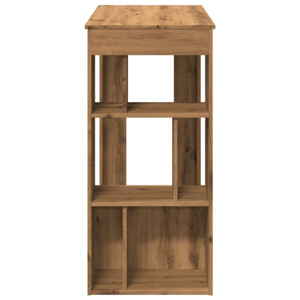 Бар маса с рафтове дъб артизан 102x50x103,5 см инженерно дърво
