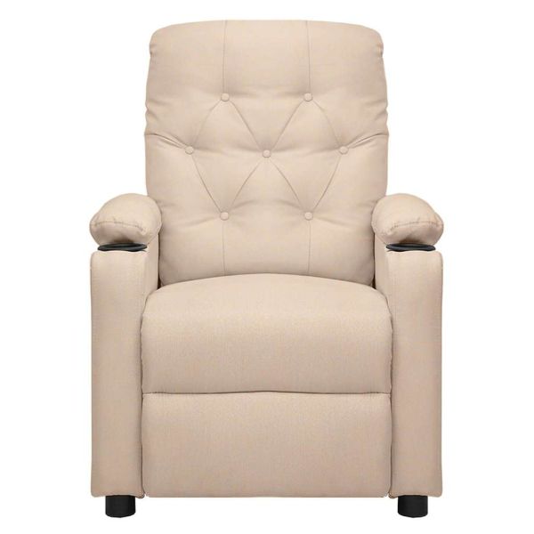 Изправящ стол, кремав, текстил