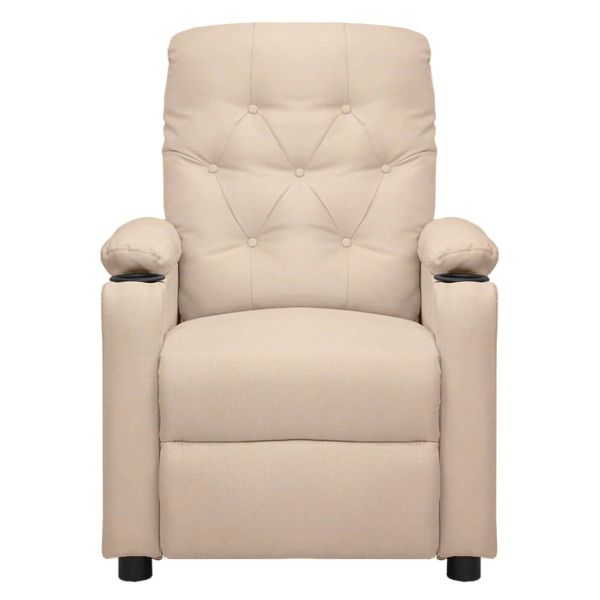 Електрически стол реклайнер , кремав, текстил