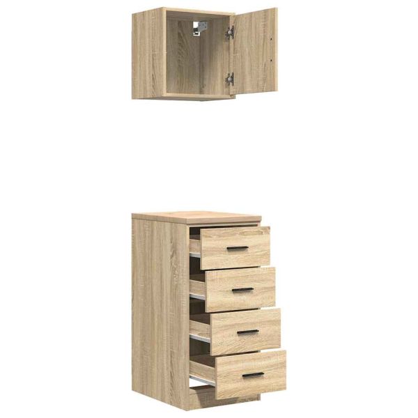 гаражни шкафове, 2 бр, сонома дъб, инженерно дърво